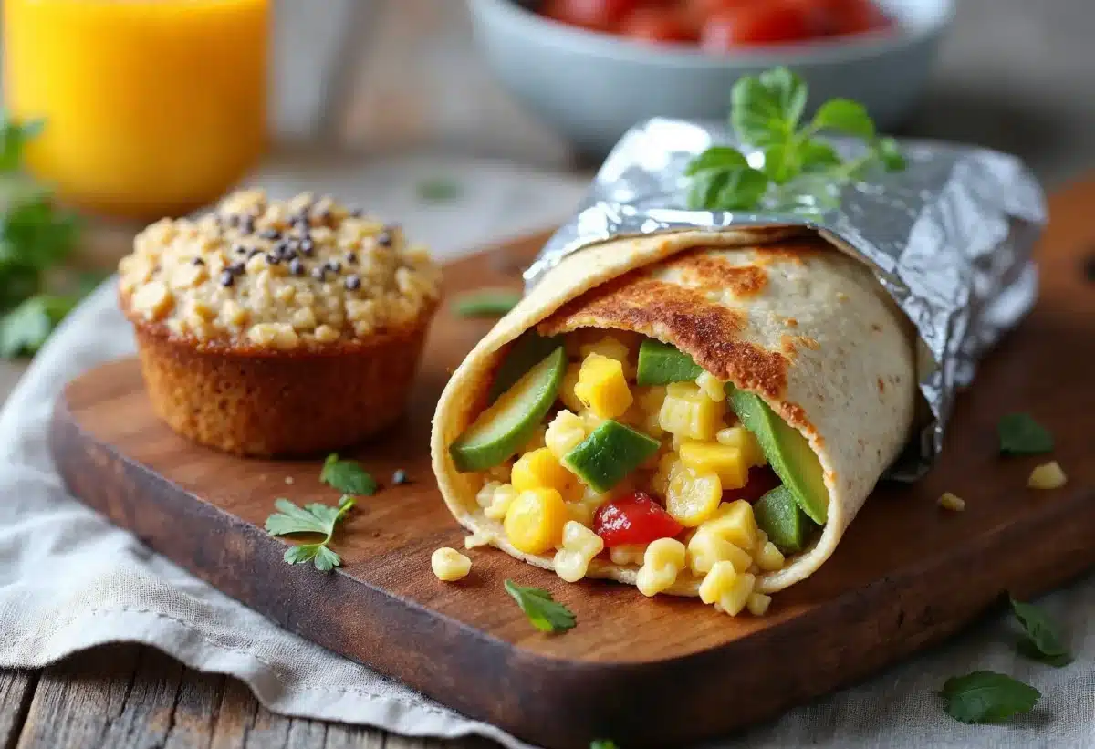 High-Protein Gluten-Free Breakfast Burrito and Muffins