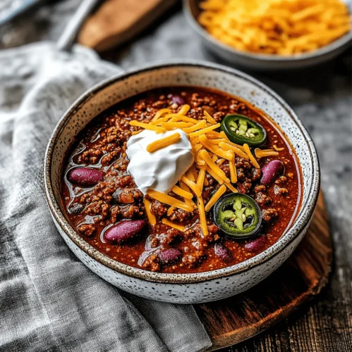 classic chili recipe bowl steaming hot with toppings